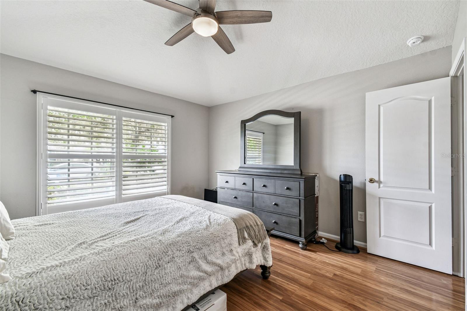Secondary bedroom with plantation shutters