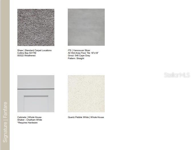 Design Selections.  Home is under construction and selections are subject to change.
