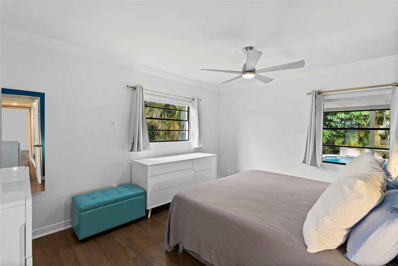 light-filled primary bedroom