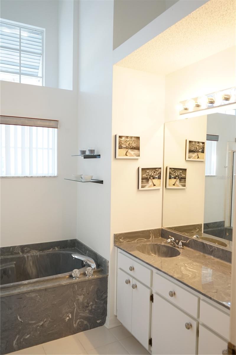 dual sinks and soaking tub