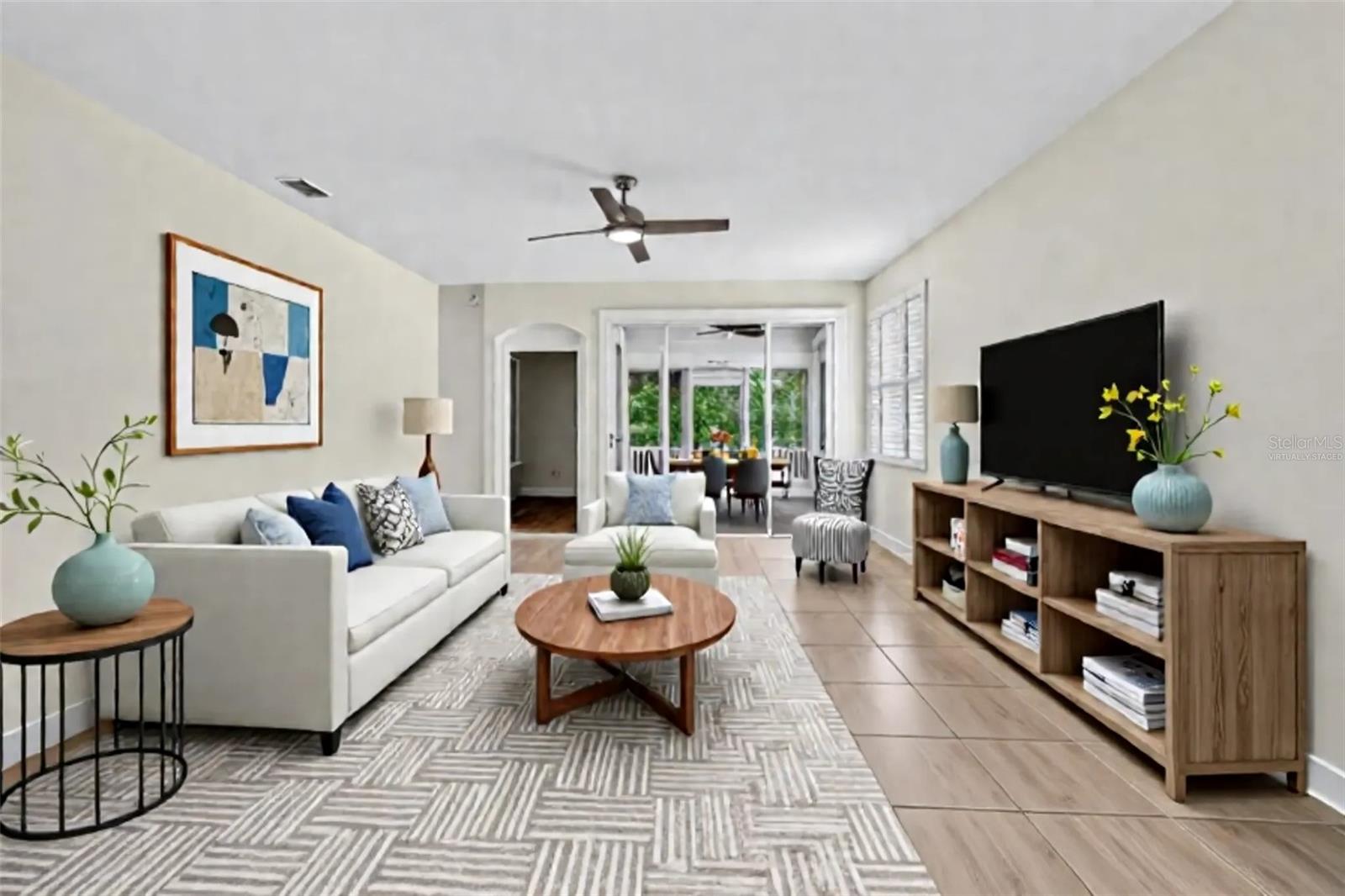 Virtually staged Living room