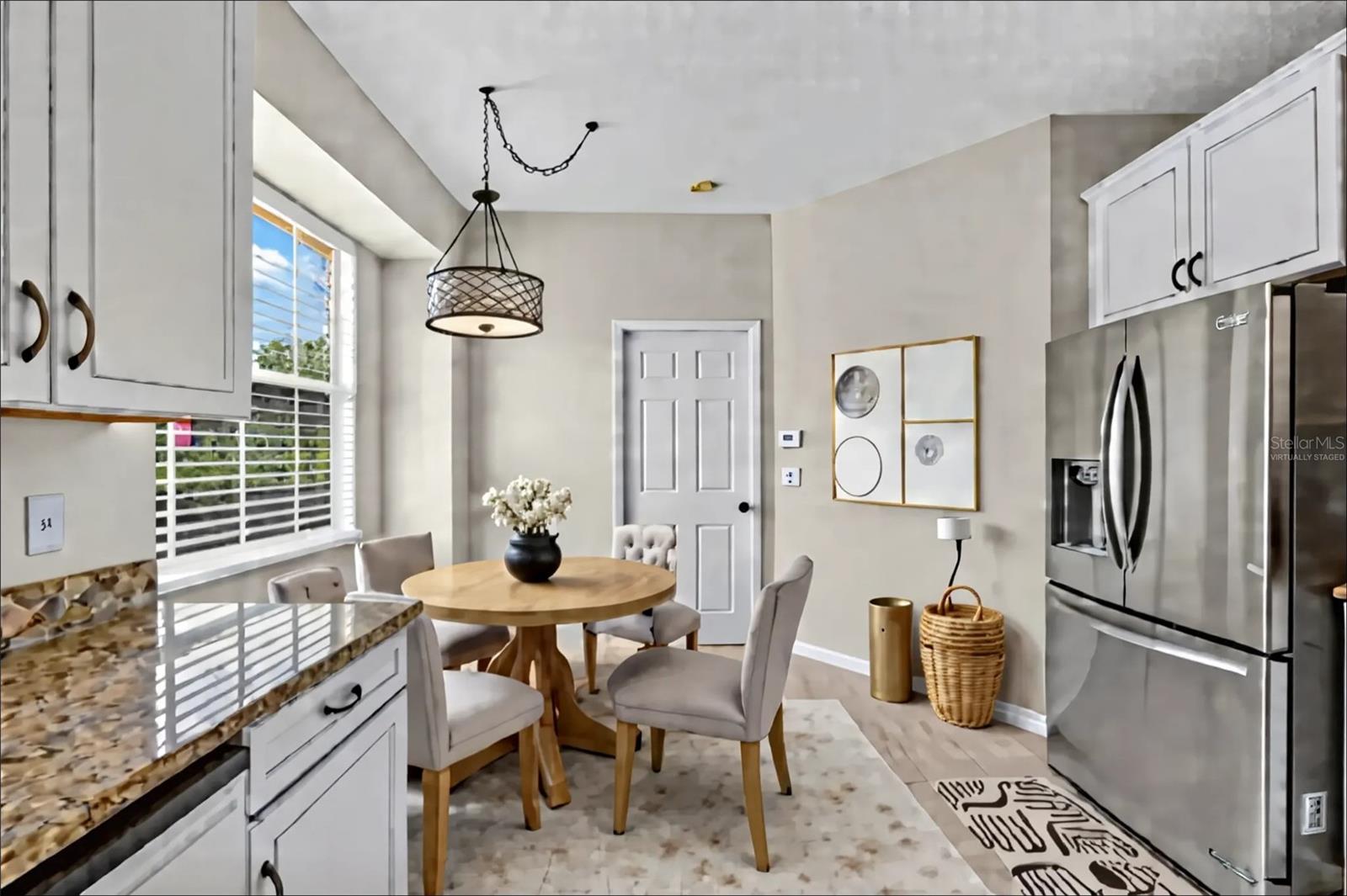 Virtually staged breakfast nook