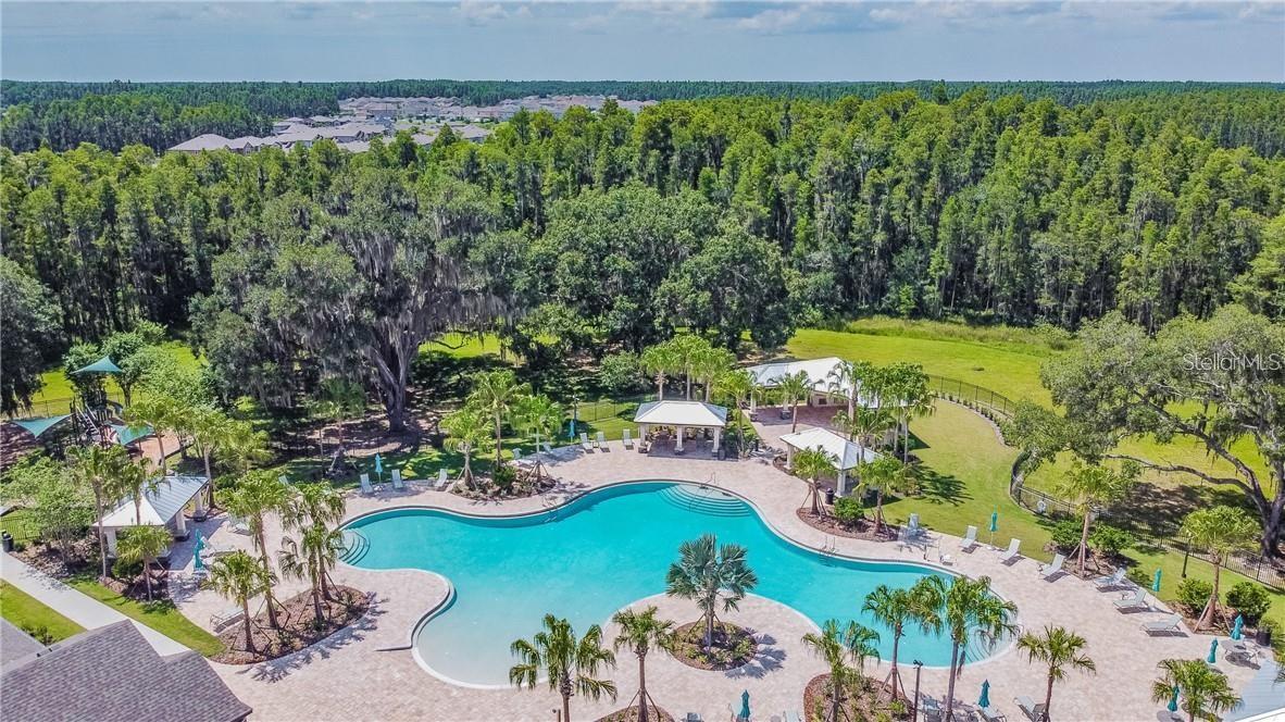 Aerial look of the resort-style pool