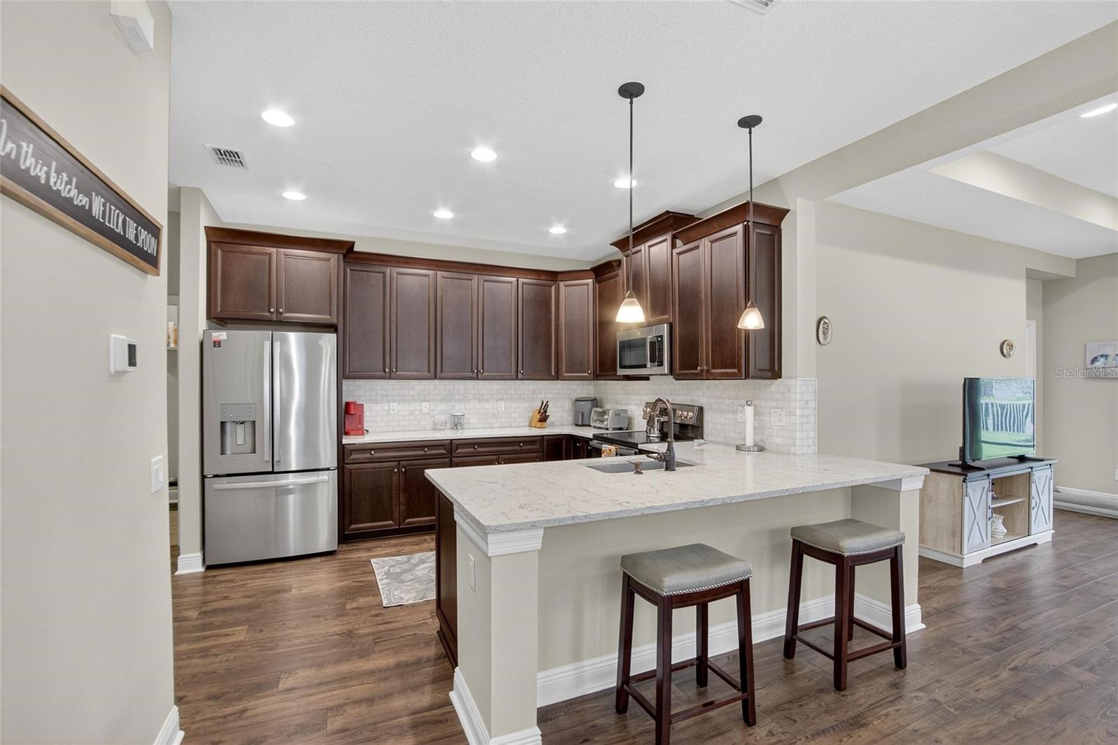 Kitchen with counter seating