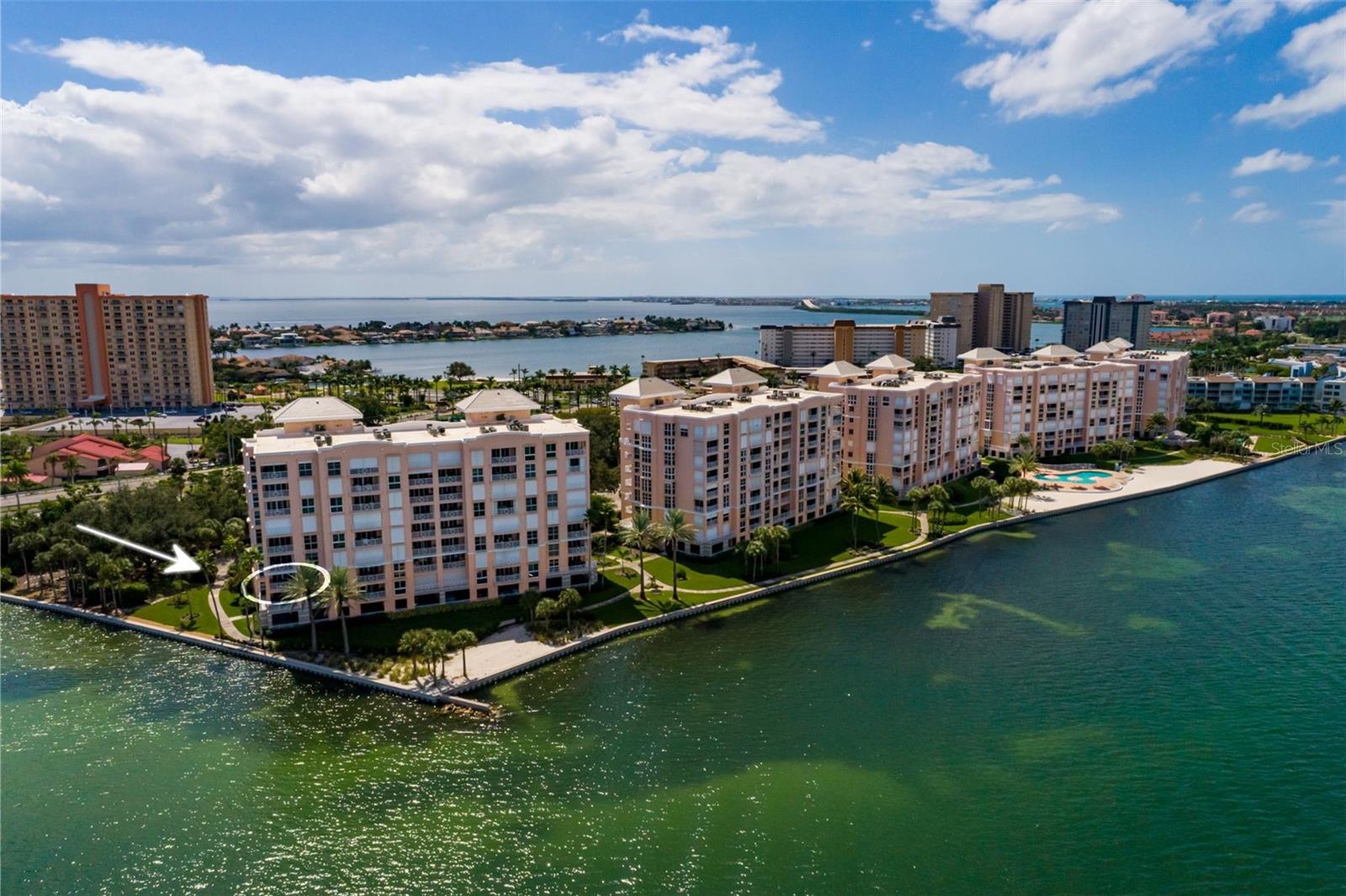 Corner unit #205 with exceptional full bay views.