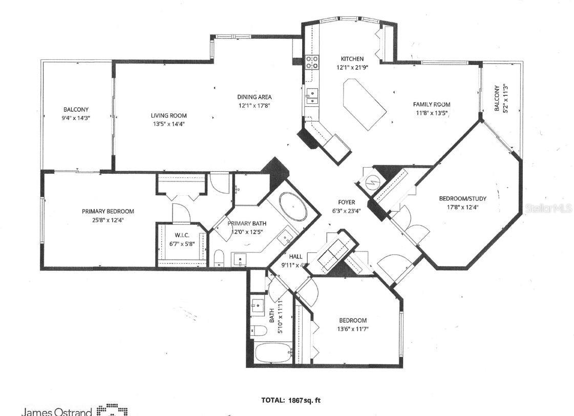 Floor Plan. 1,867 living sq. ft.