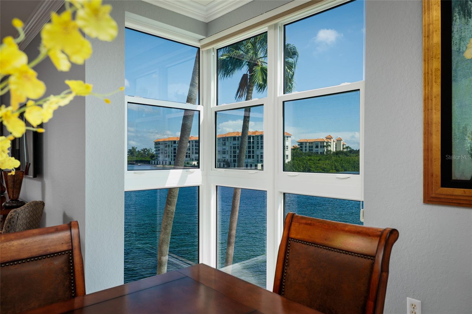 Intracoastal & Bay views from the dining area. 2023 HIgh Impact windows.