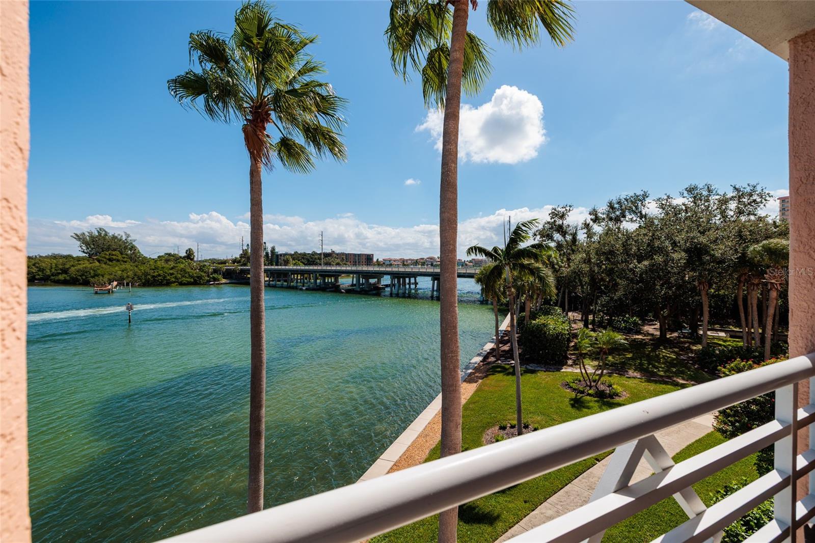 Back balcony looking over the intracoastal waterway on the side of the bldg.