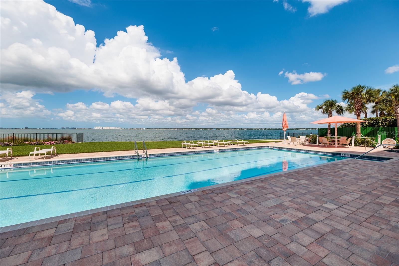 25-meter lap pool w/Boca Ciega Bay views.