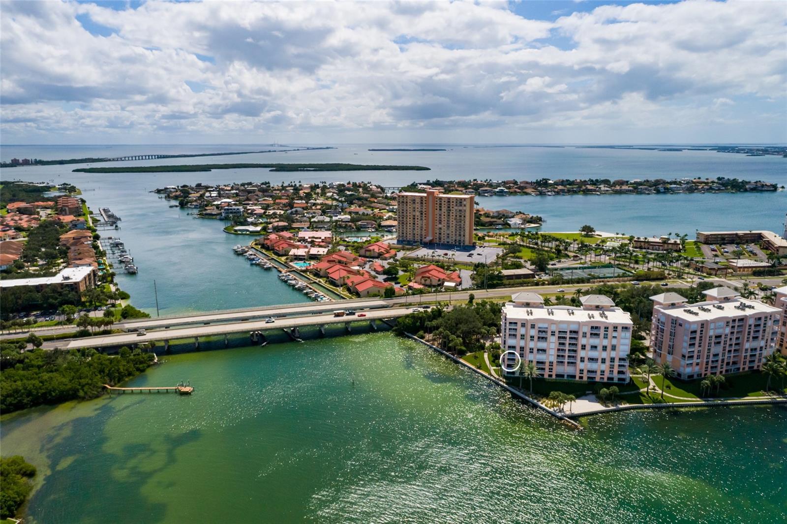 Unit 205 on the Intracoastal waterway & Boca Ciega Bay.