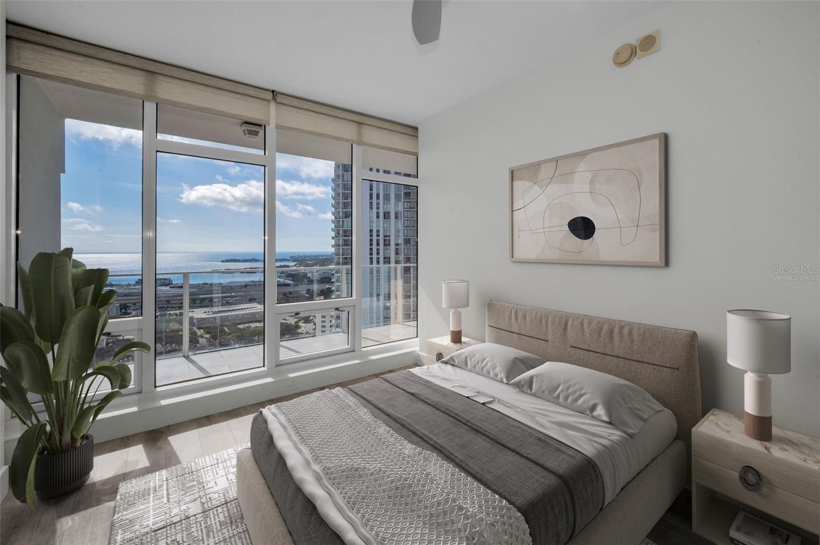 virtually staged primary bedroom