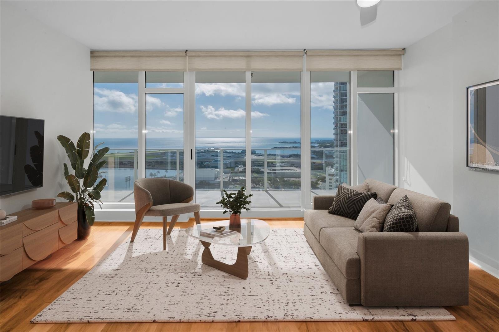 living room virtually staged