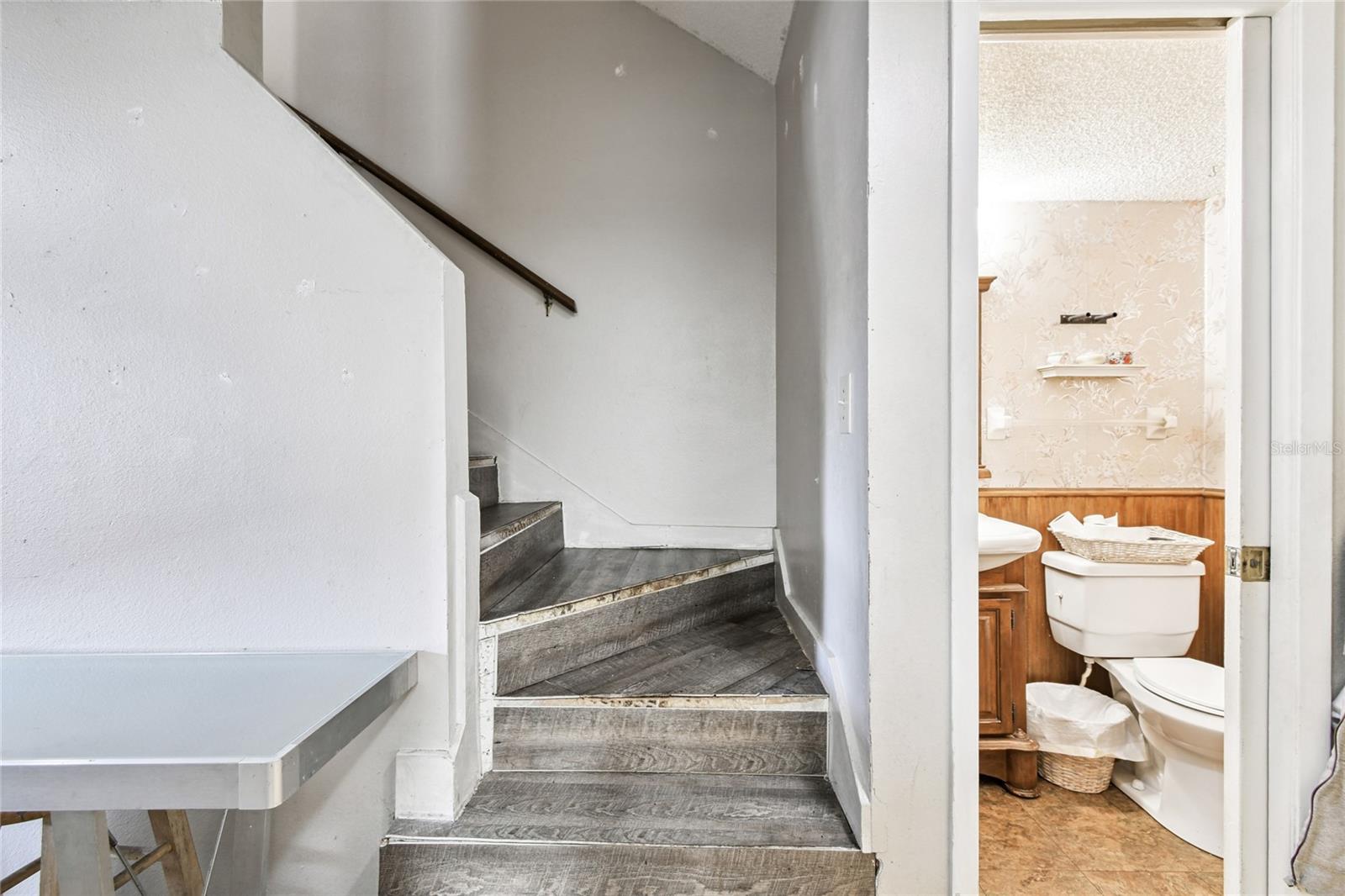 Stair way/ with Half-bath