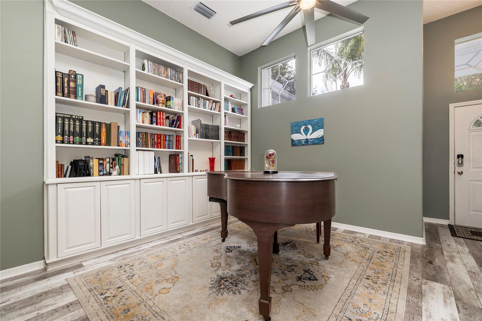 Built in bookshelves