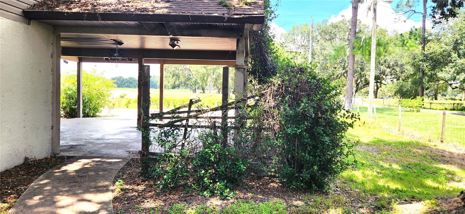 Area behind carport