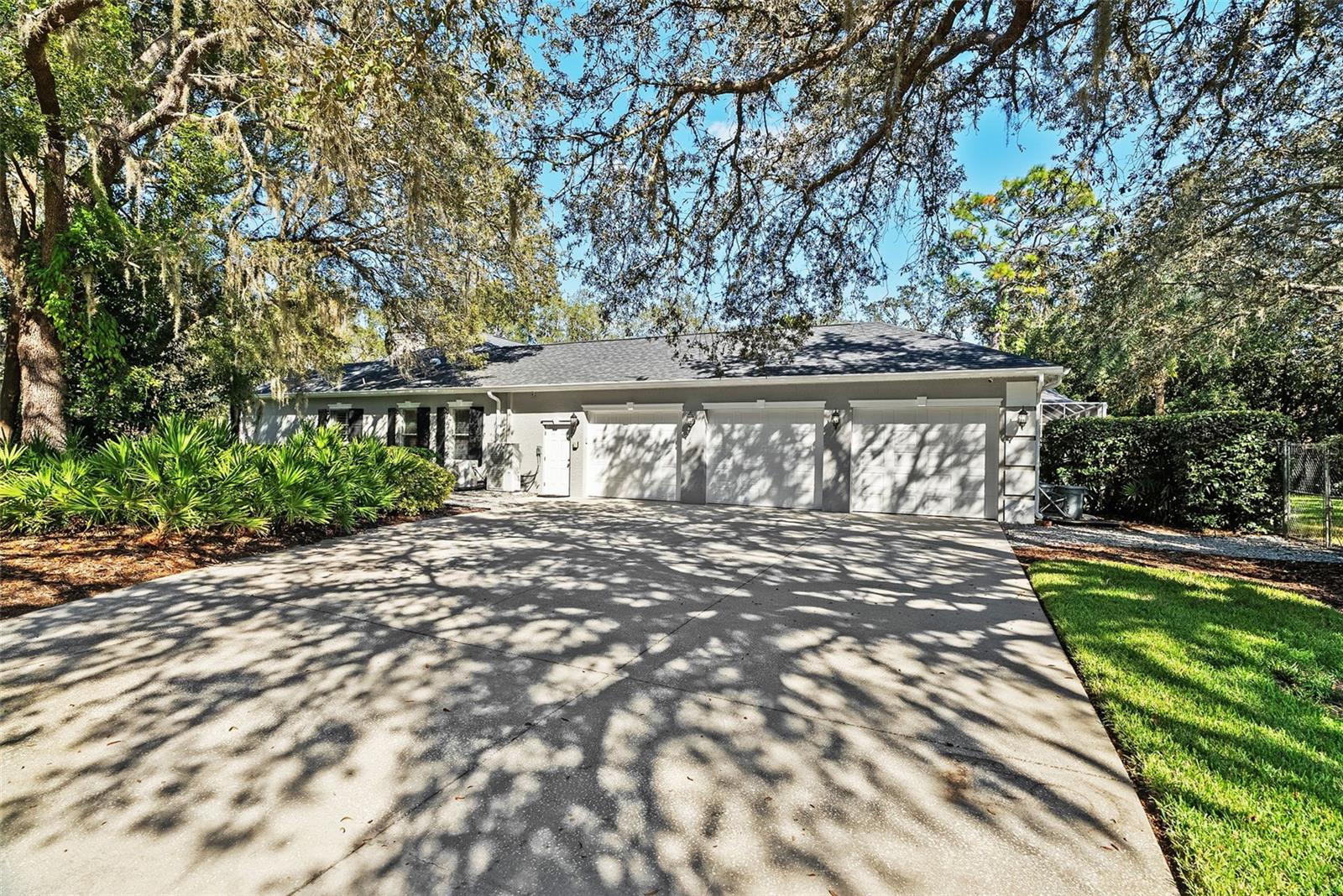 Side Driveway 3 Car Garage