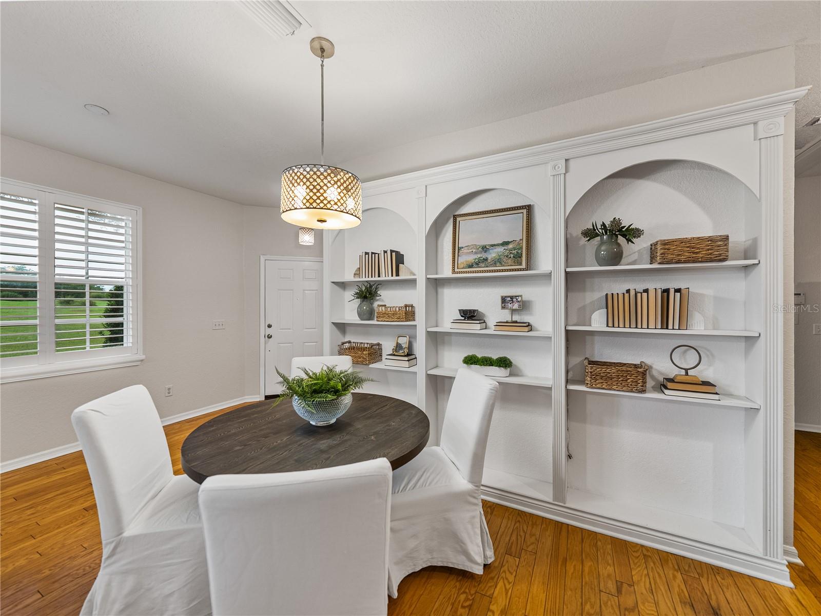 Dining area with custom built-ins