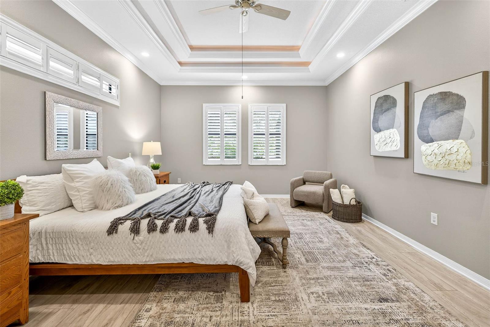 Primary Bedroom with Double Tray Ceiling