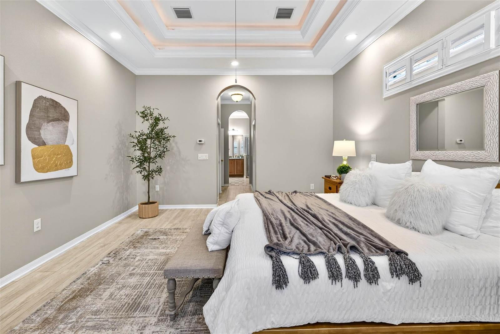 Primary Bedroom with Double Tray Ceiling