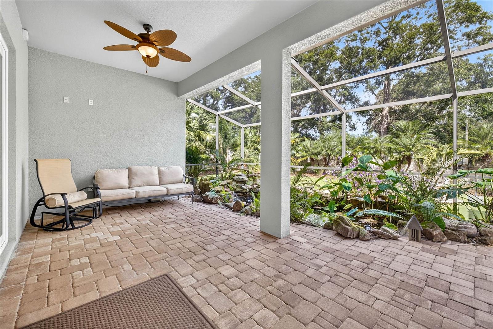 Covered Sitting Area near Koi Pond