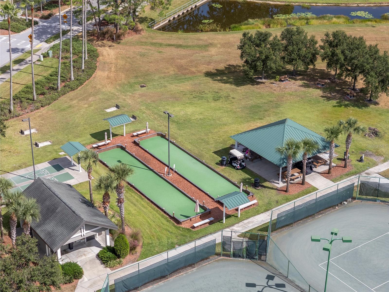 Bocce ball and pavilion