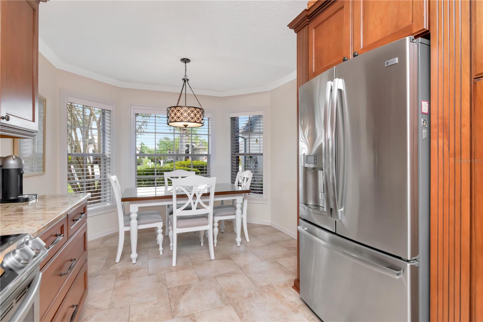 Breakfast nook perfectly facing east.
