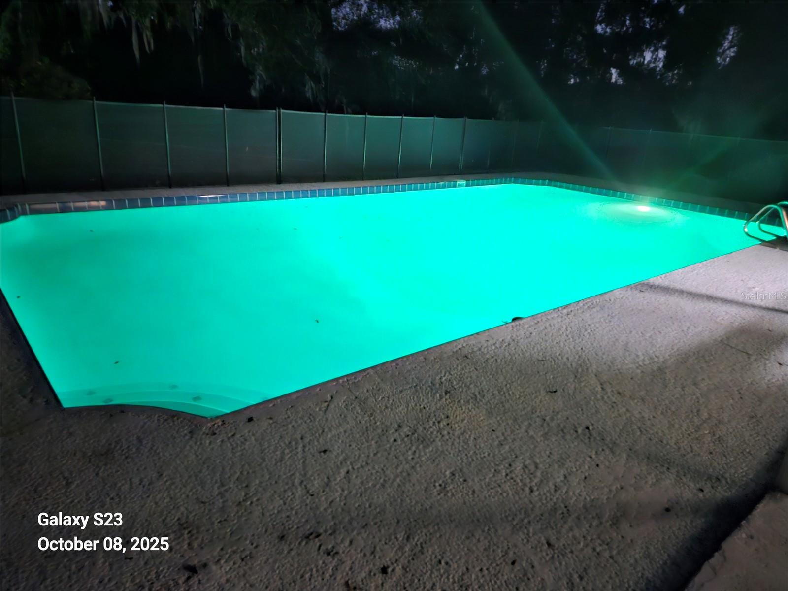 Lighted Pool in the evening