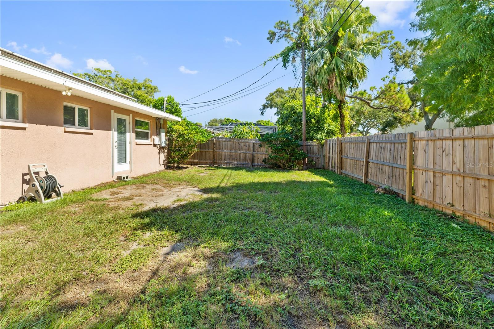 Fenced in back yard.