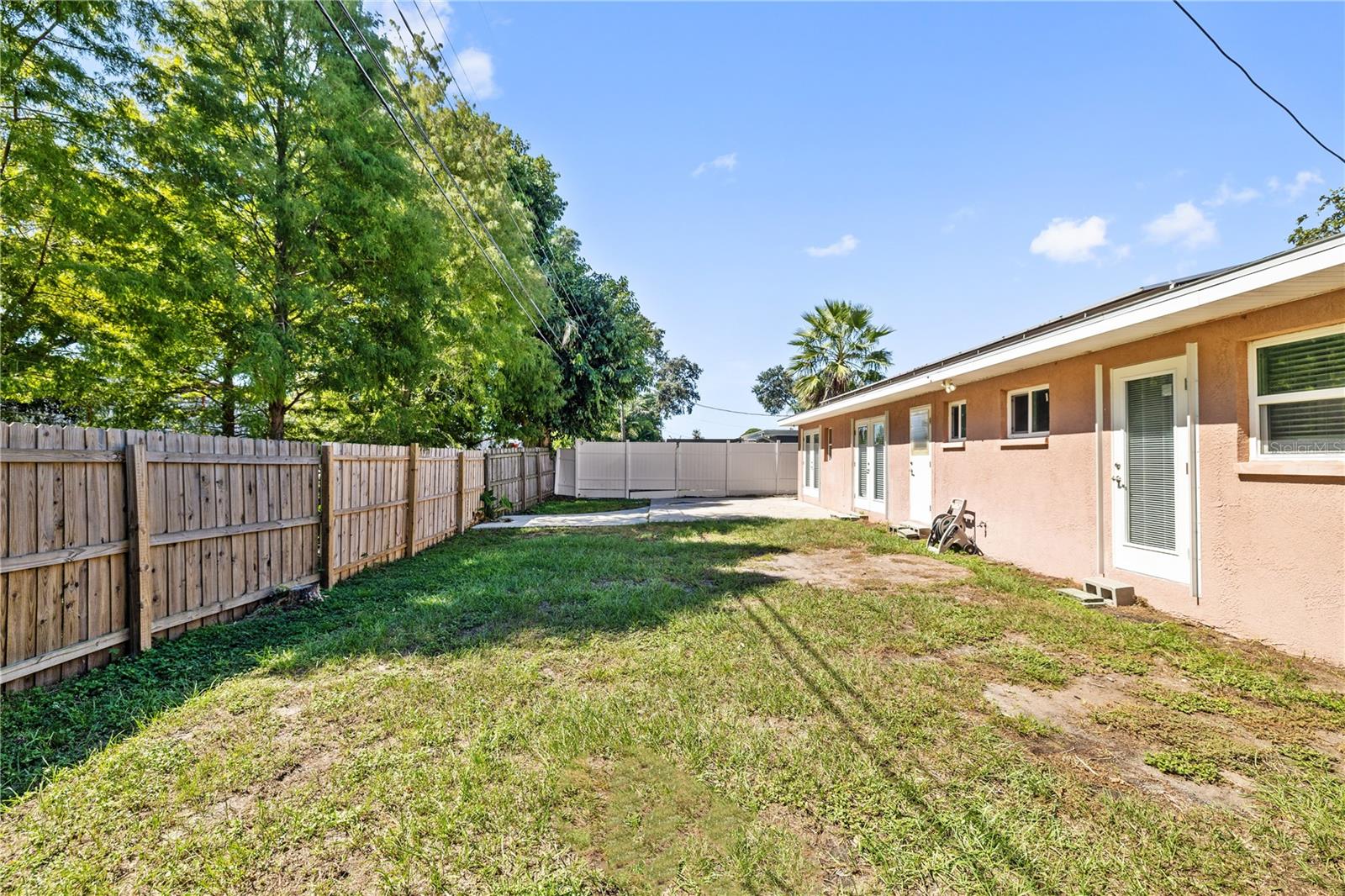 Fenced in Back yard.