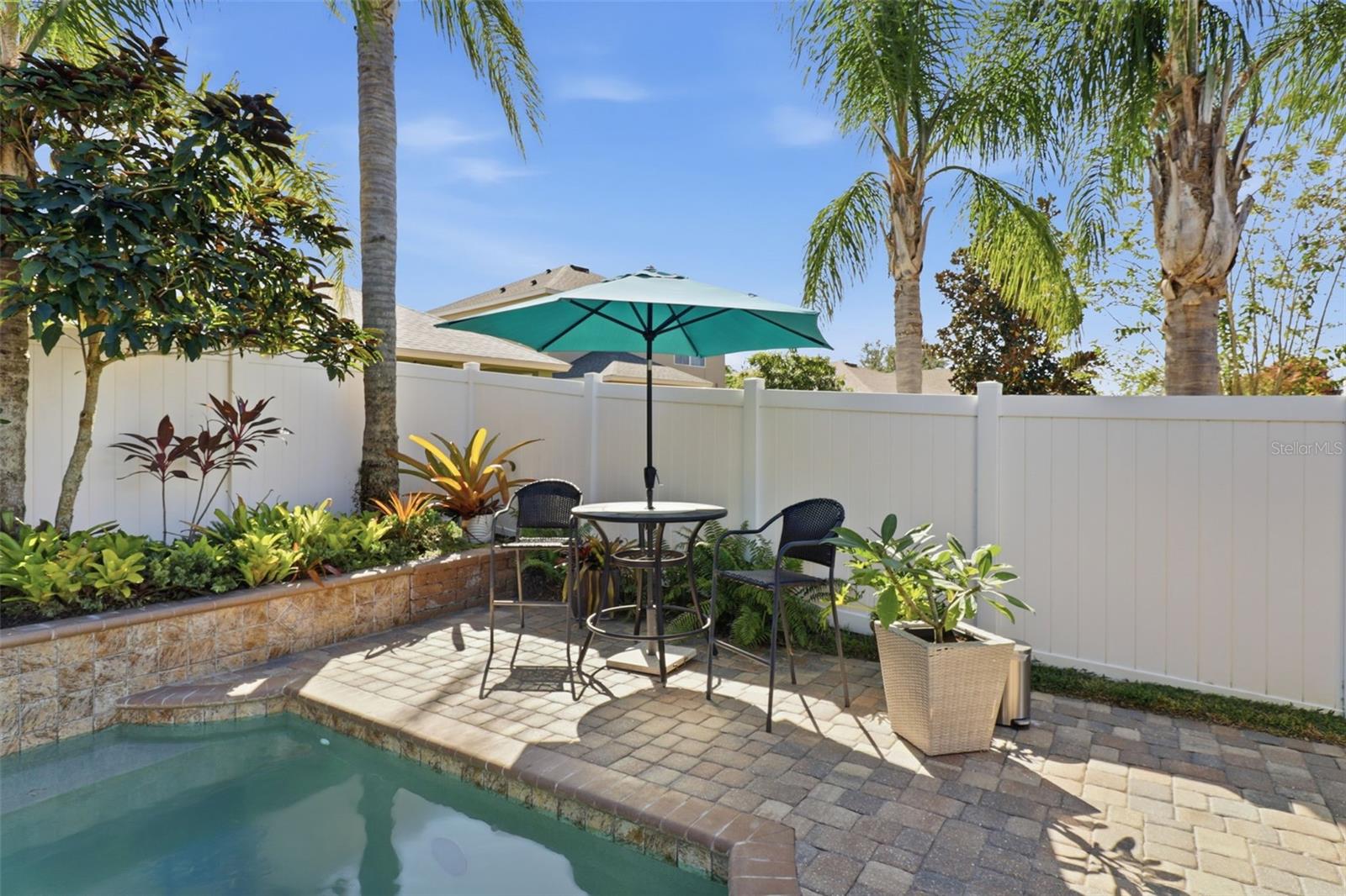 Your own little slice of paradise—perfect spot for morning coffee, poolside brunch, or an evening glass of wine under the palms.