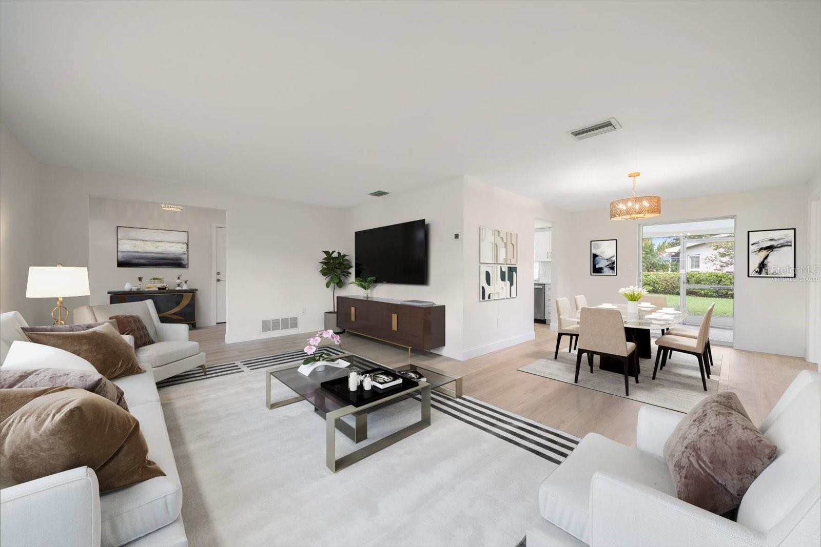 Living & Dining Room Virtually Staged