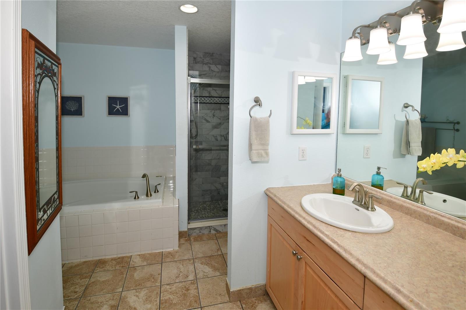 Ensuite Bath with Tub and Separate Shower