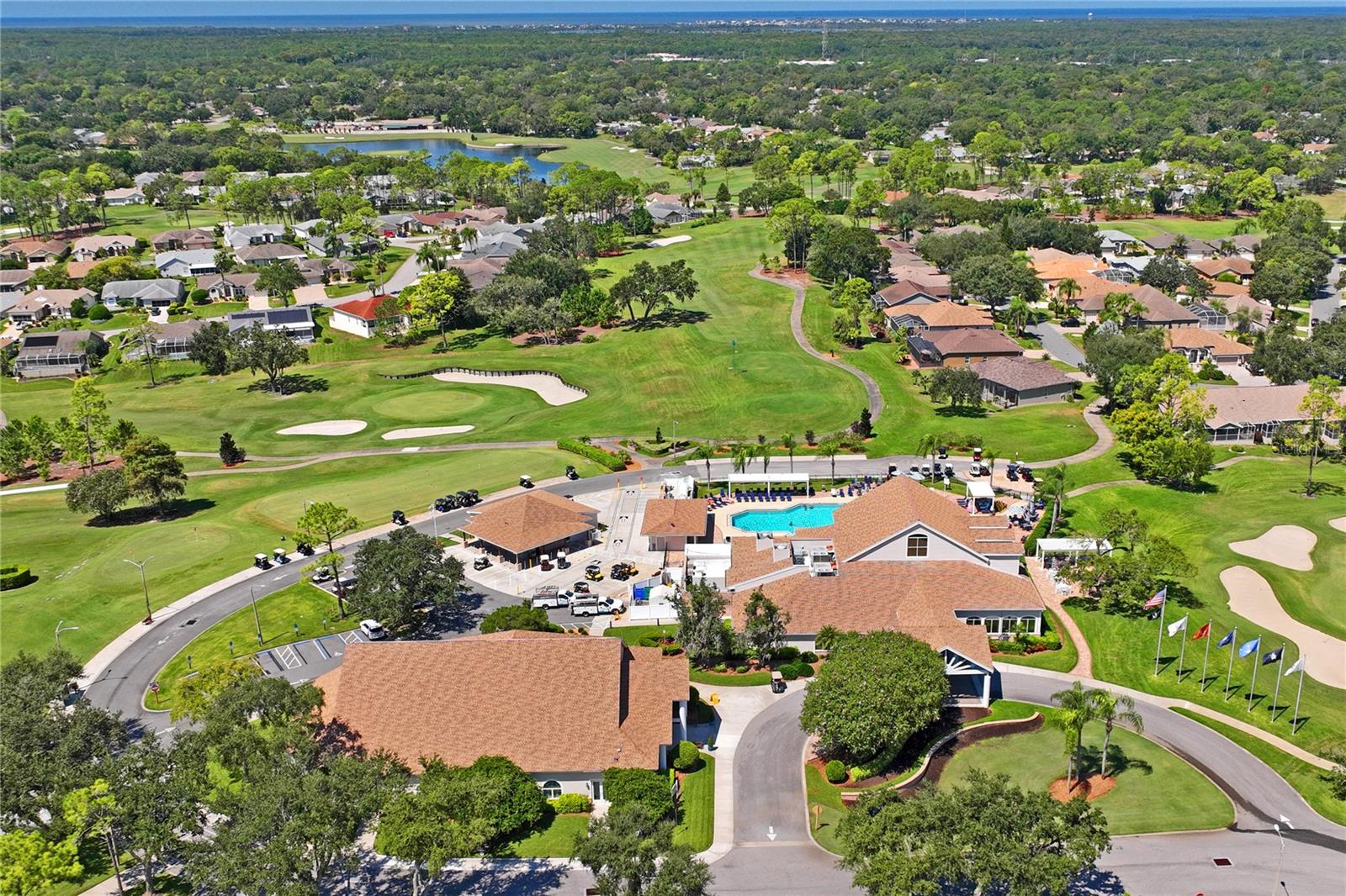 Clubhouse complex, PAC, golf shop, pool