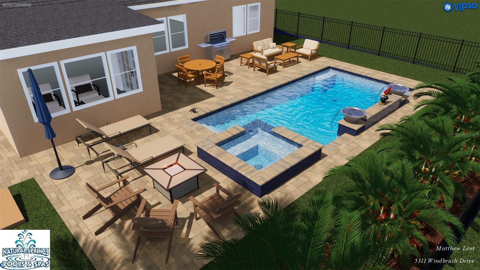 Proposed Pool Design by Natural Springs Pools.