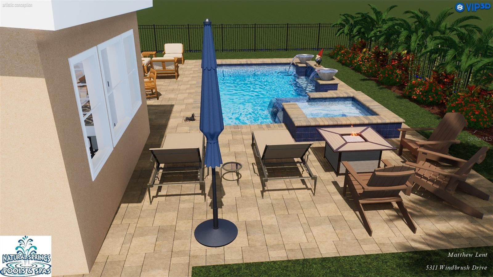 Proposed pool design by Natural Springs pools