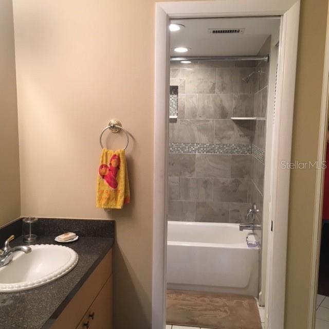 master Bathroom with tub Shower Combo