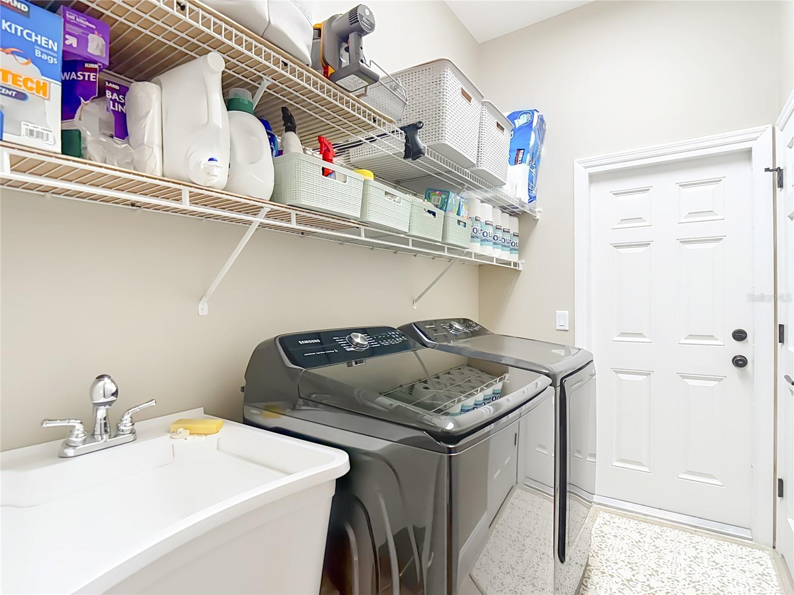 Laundry with new exterior door
