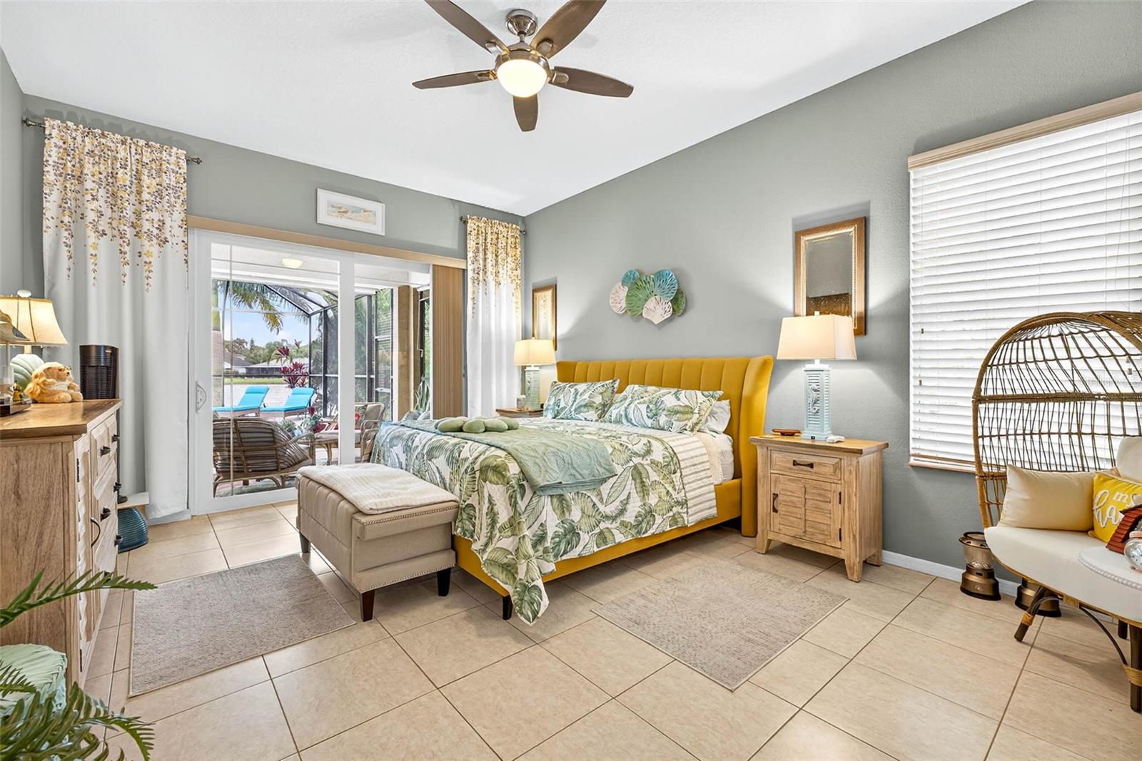 Primary Bedroom with Sliders to the Pool