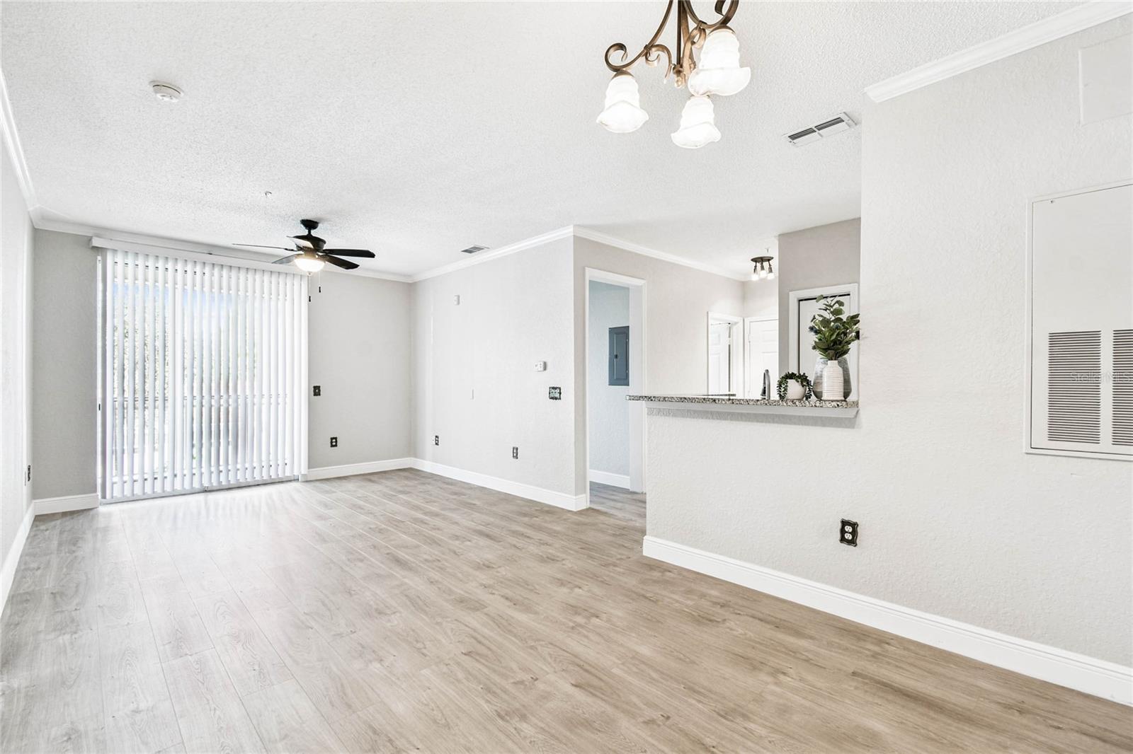 Dining room open to living room