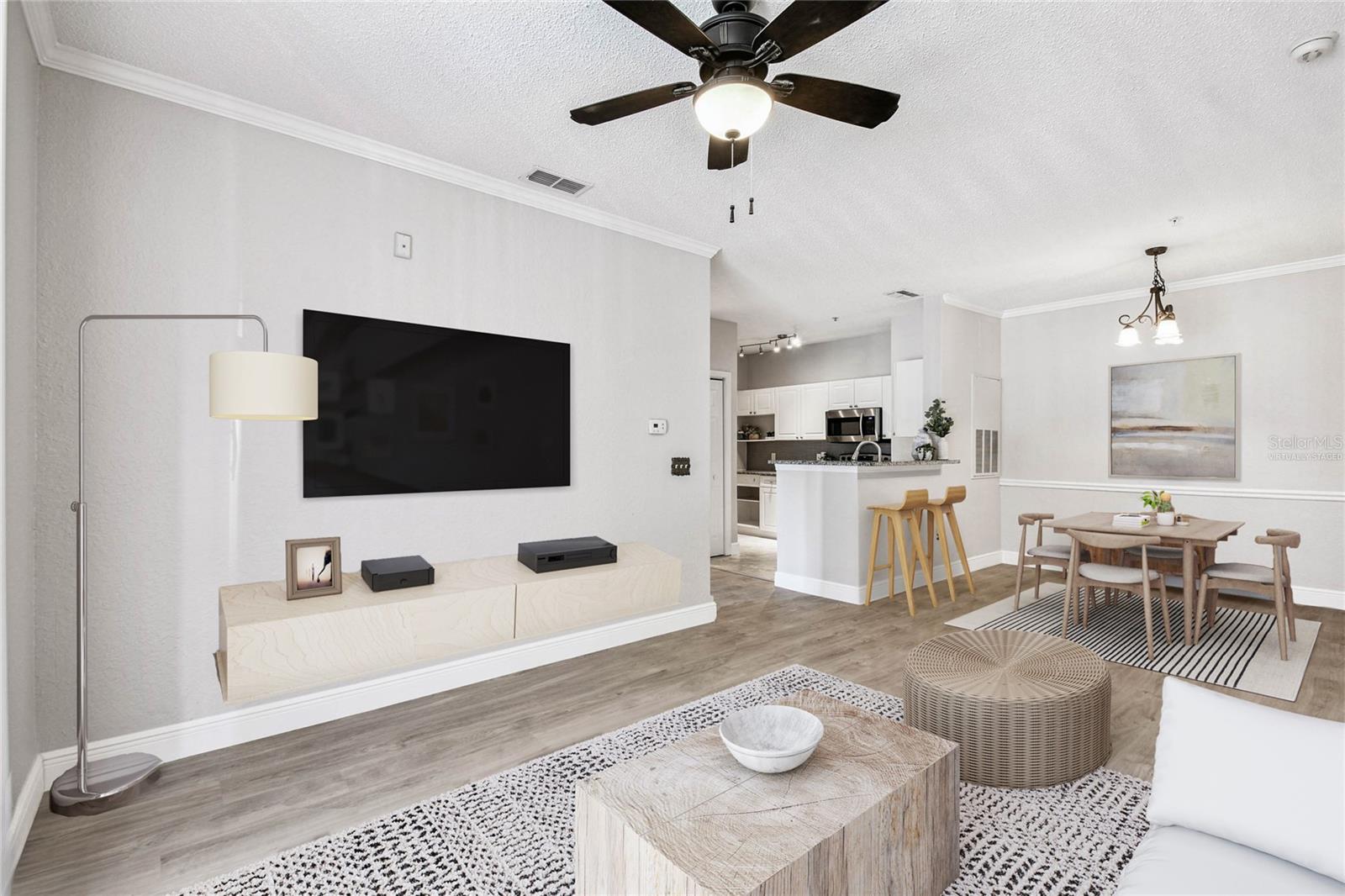 Virtually staged - Living room