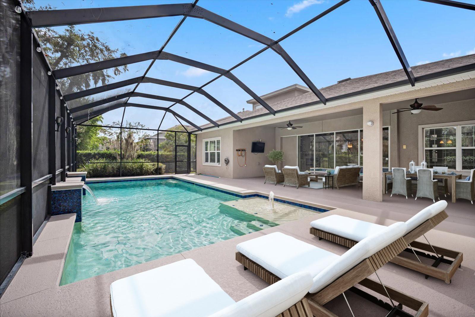 Staged Pool Area