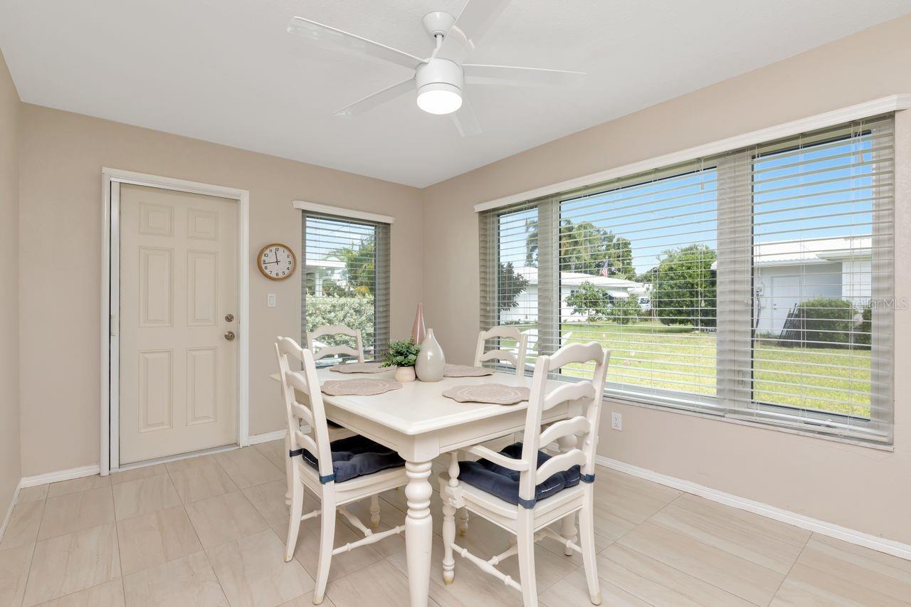 Dinette area with view to rear patio