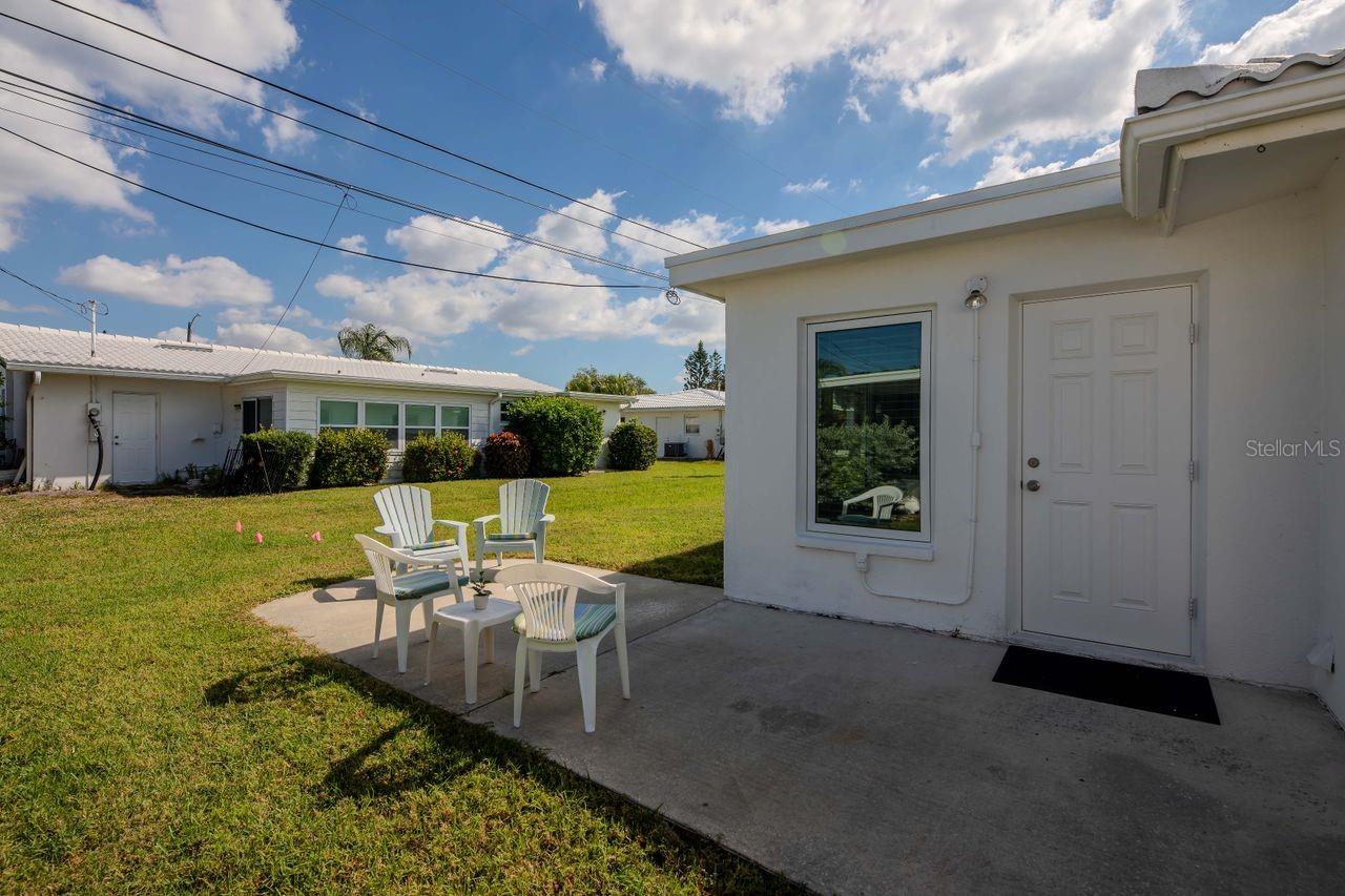 Rear side outdoor patio