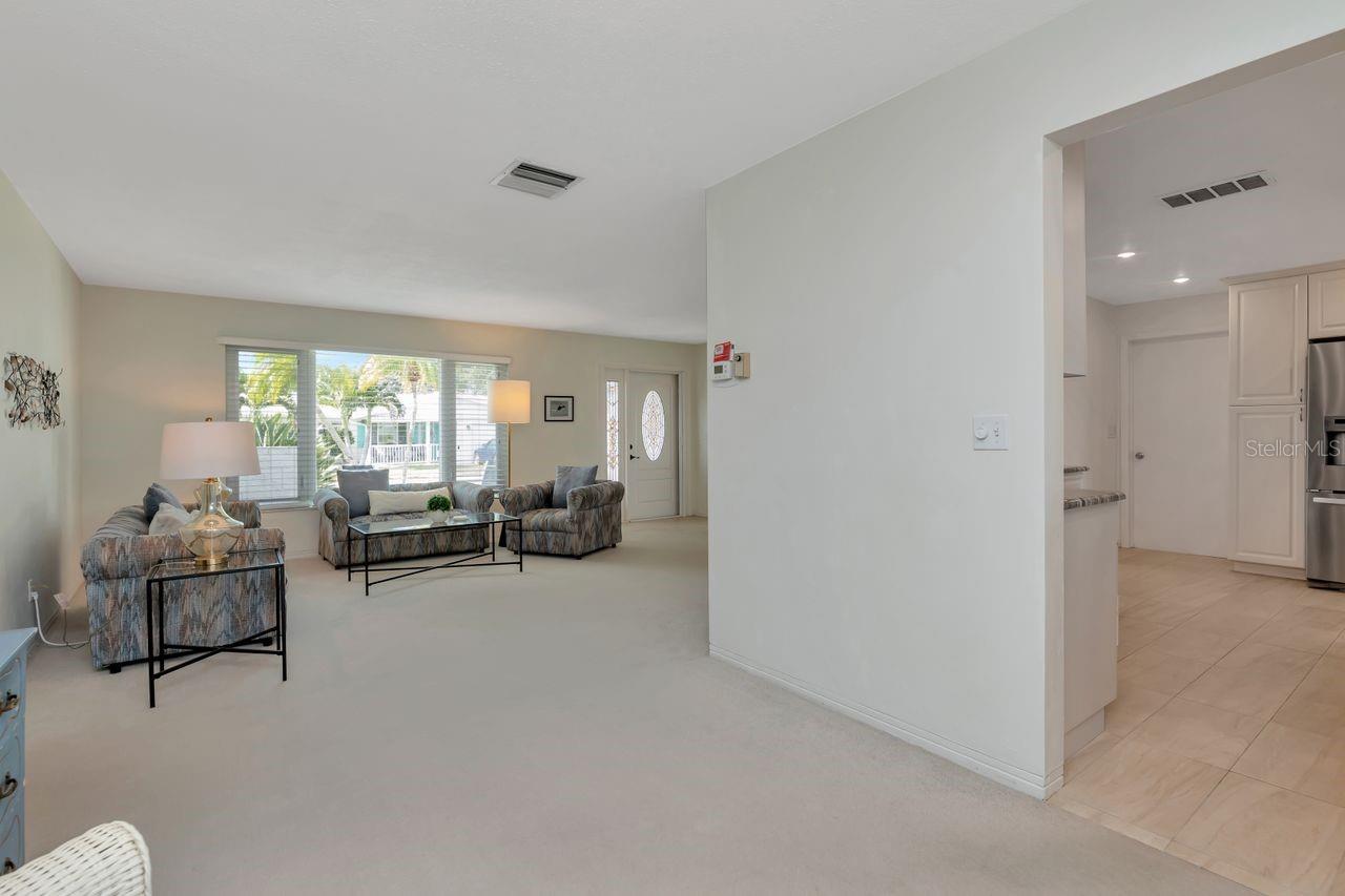 View from Dining/office/desk area to living room