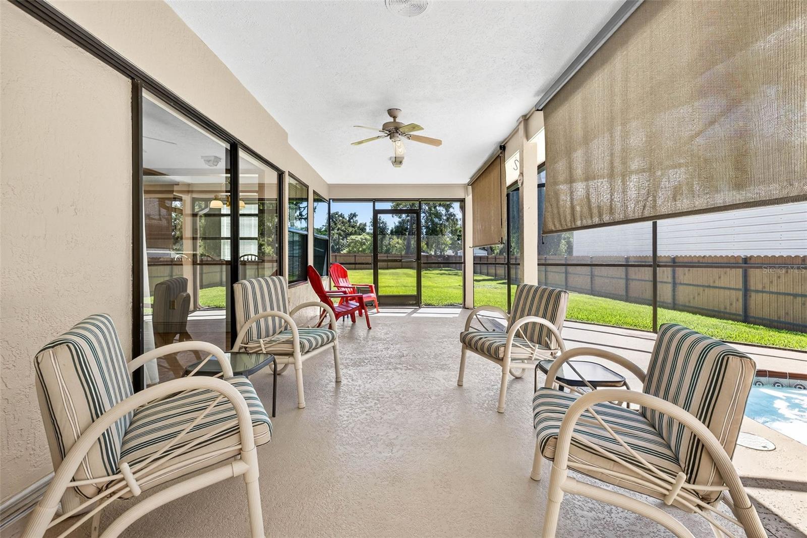 Screened lanai and spa