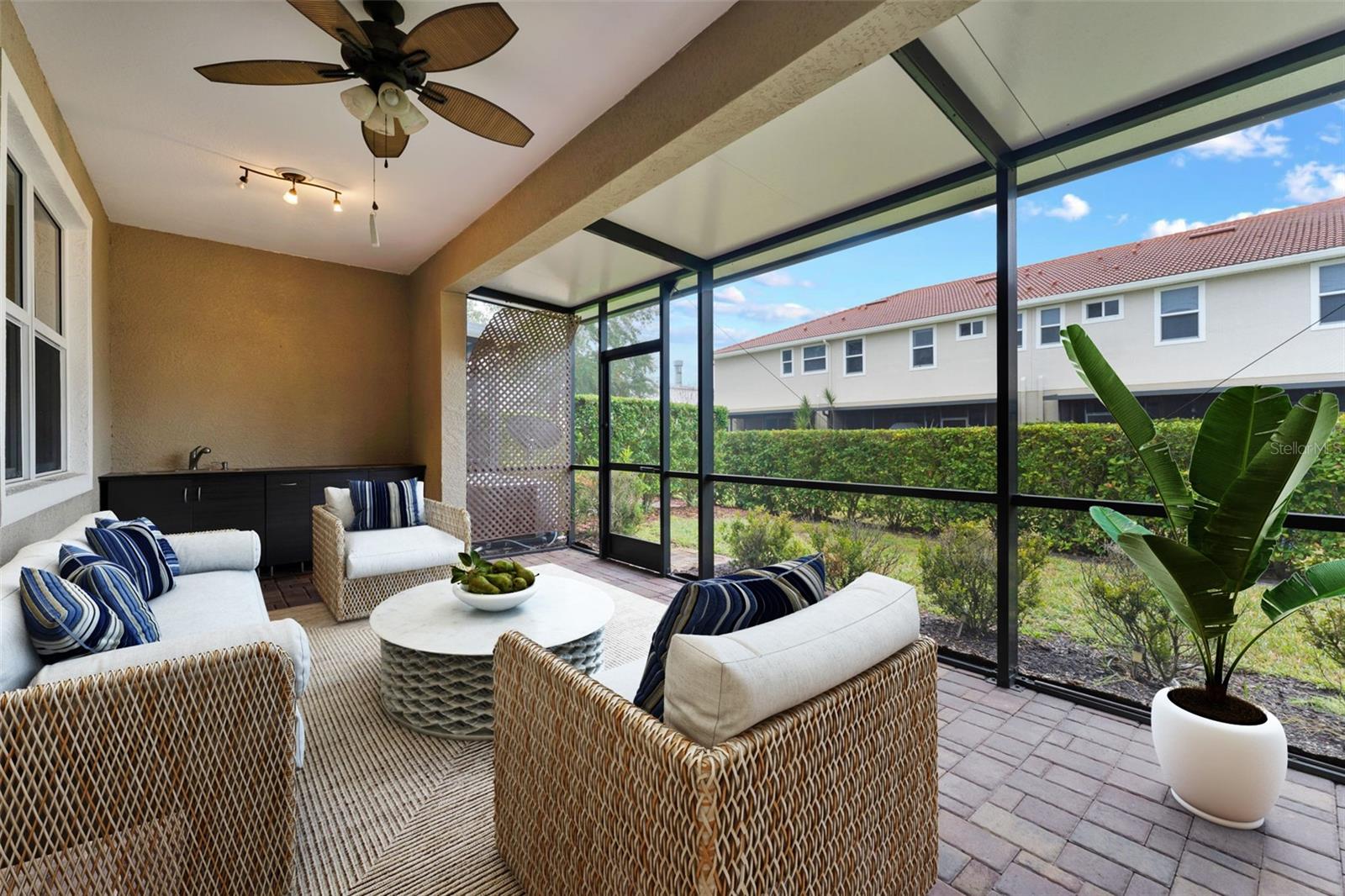 Staged outdoor space