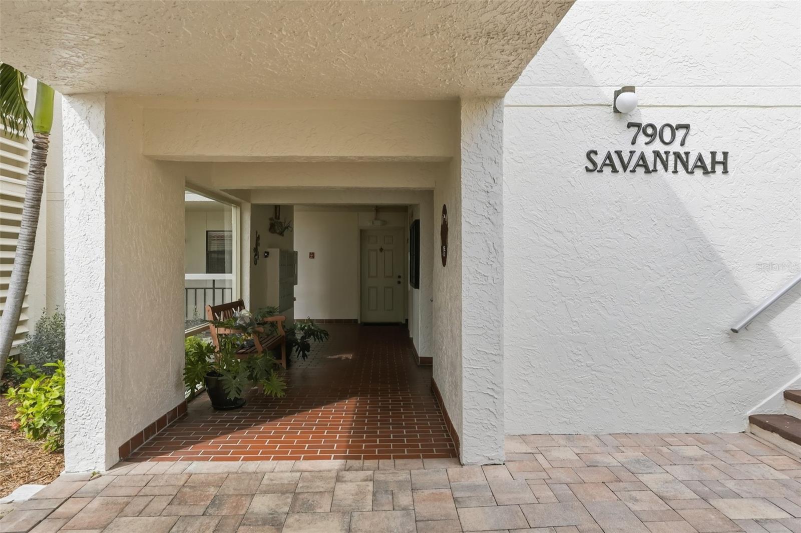Main entry to Savannah Building with 107 just beyond