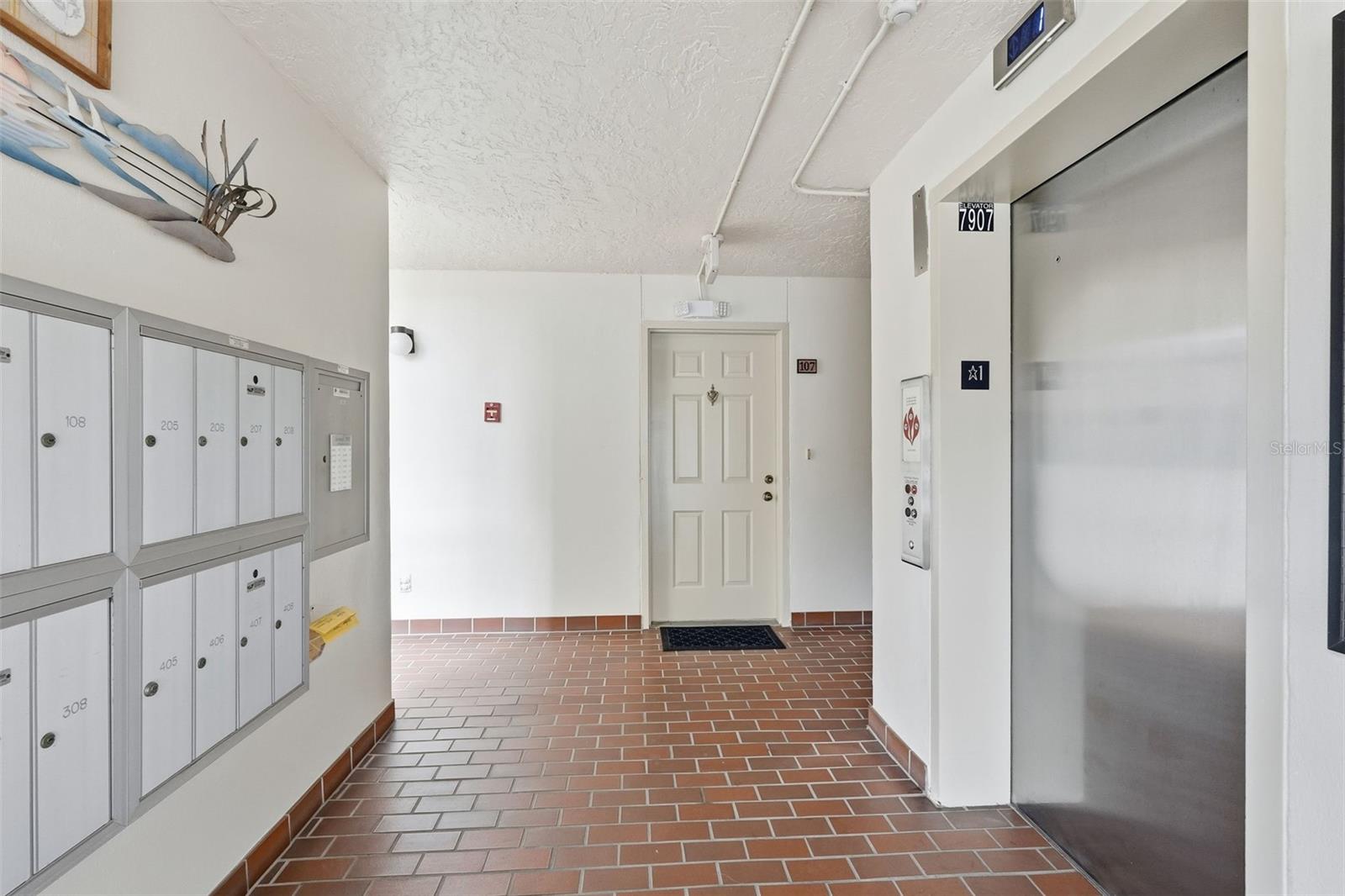 Mailboxes on left #107 just beyond