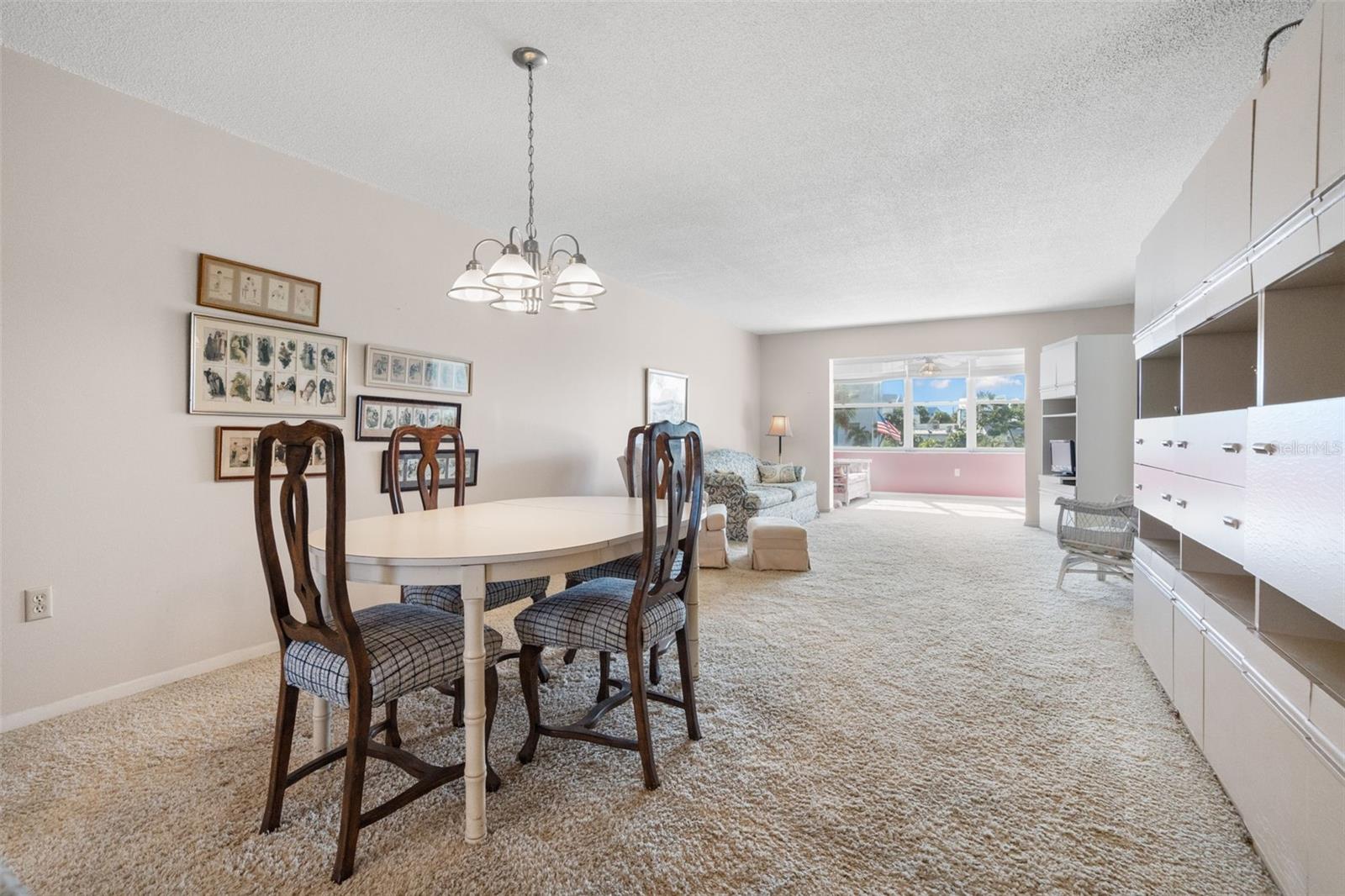 Dining and living areas.