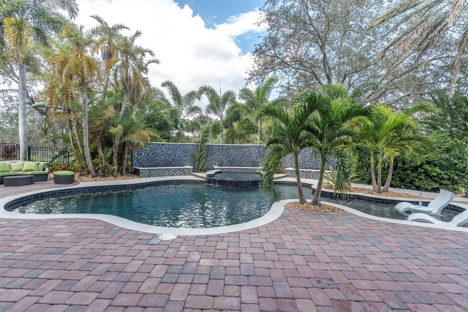 Pool with 3 waterfalls